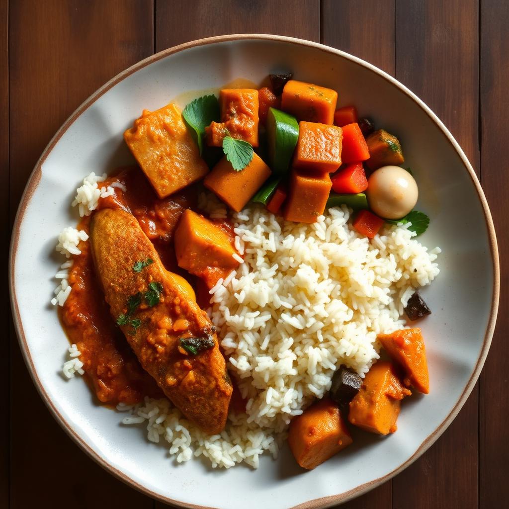 Millet Rice + Fish Curry + Vegetables